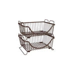 Spectrum Diversified Ashley Stacking Basket Tray Silver: Portable Metal Storage & Organization, Universal Utility Cabinet