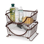 Plateau de rangement empilable argent : Rangement et organisation portables en métal, Armoire de rangement universelle