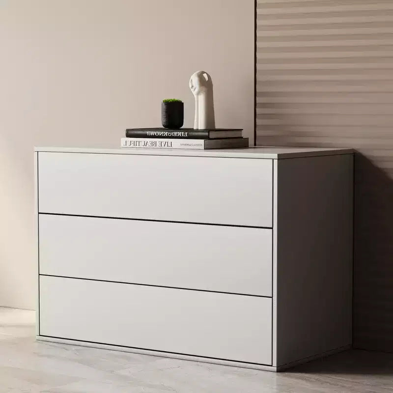 Meuble de rangement empilable de 80 cm, design moderne, convient pour le salon et la chambre à coucher, blanc ivoire