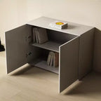 Meuble de rangement empilable de 80 cm, design moderne, convient pour le salon et la chambre à coucher, blanc ivoire