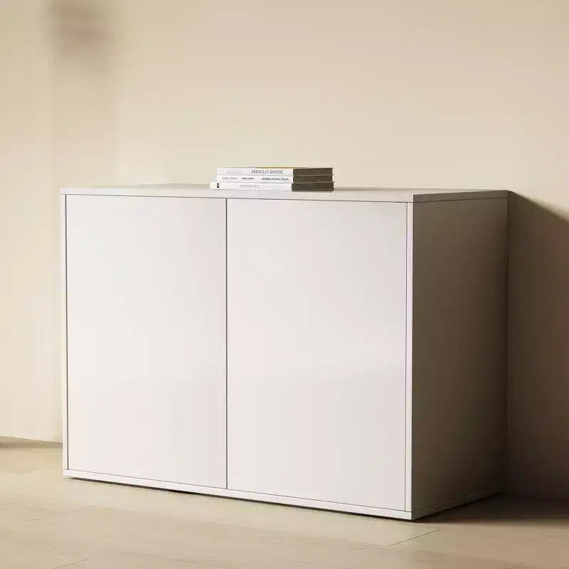 Meuble de rangement empilable de 80 cm, design moderne, convient pour le salon et la chambre à coucher, blanc ivoire