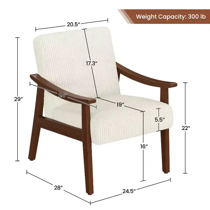 Fauteuil en velours côtelé du milieu du siècle pour salon, chambre à coucher