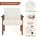 Fauteuil en velours côtelé du milieu du siècle pour salon, chambre à coucher