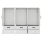 Armoire blanche en bois de 240 cm avec 6 tiroirs et 6 portes