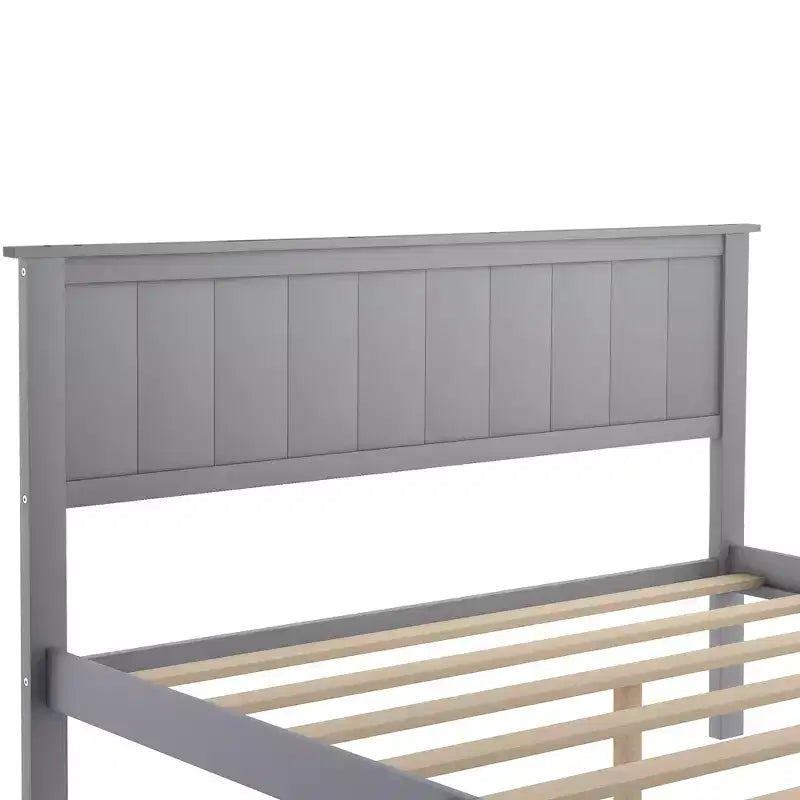 Lit plateforme double en bois avec tiroir de rangement