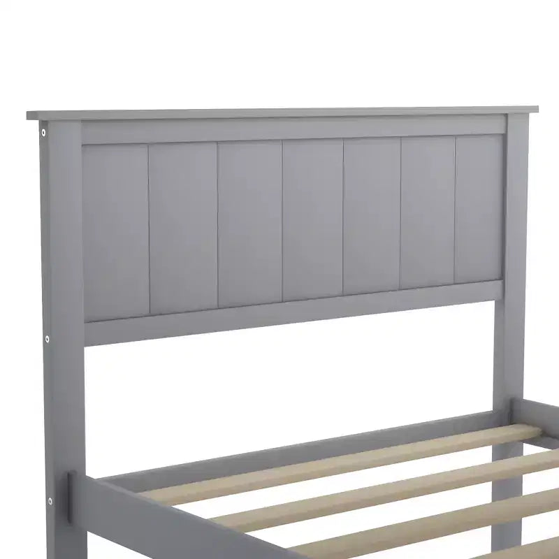 Lit plateforme double en bois avec tiroir de rangement
