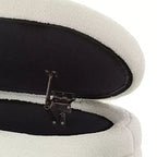 Banc de rangement ottoman ovale moderne de 109 cm de large, capitonné, avec charnière de sécurité, pour le pied de lit