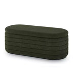 Banc de rangement ottoman ovale moderne de 109 cm de large, capitonné, avec charnière de sécurité, pour le pied de lit