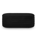 Banc de rangement ottoman ovale moderne de 109 cm de large, capitonné, avec charnière de sécurité, pour le pied de lit