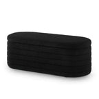 Banc de rangement ottoman ovale moderne de 109 cm de large, capitonné, avec charnière de sécurité, pour le pied de lit