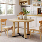Table à manger ronde rustique avec piétement croisé 48 po