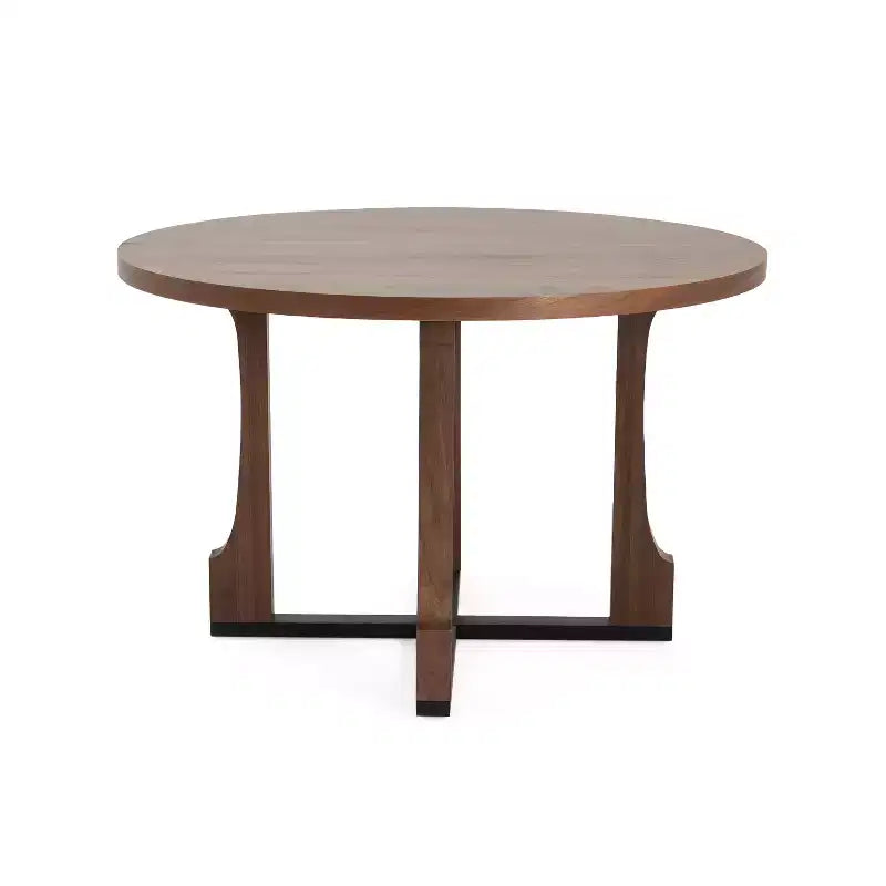 Table à manger ronde rustique avec piétement croisé 48 po