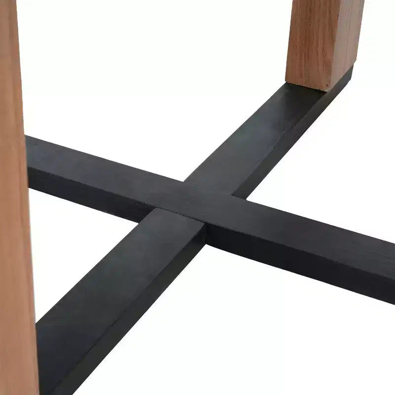 Table à manger ronde rustique avec piétement croisé 48 po