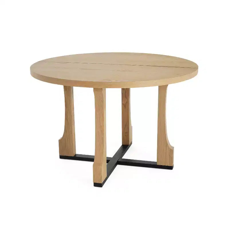 Table à manger ronde rustique avec piétement croisé 48 po