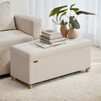 Banc de rangement ottoman, Coffre de rangement avec couvercle, 38 x 76 x 38,5 cm, Repose-pieds, 77 L, pour Chambre, Salon