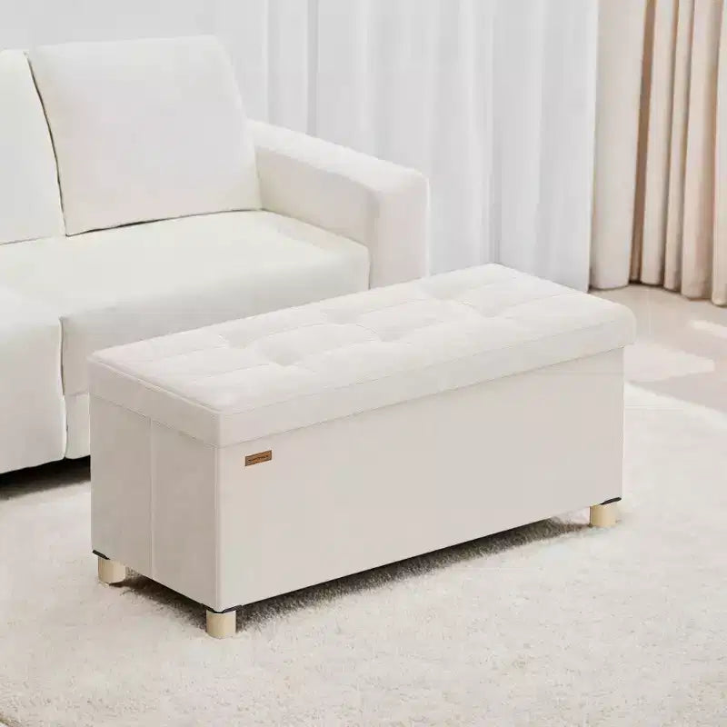 Storage Ottoman Bench, Storage Chest with Lid, 15 x 30 x 15.2 Inches, Foot Rest Stool, 20 Gal. (77 L), for Bedroom, Living Room