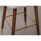 Lot de 2 tabourets de bar capitonnés en similicuir avec clous décoratifs, style Mid-Century Modern, blancs