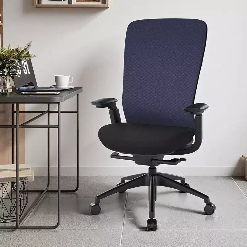 Ergonomic Office Desk Chair,High Back Office Chair with Mesh Back and Adjustable Lumbar Support-DarkBlue