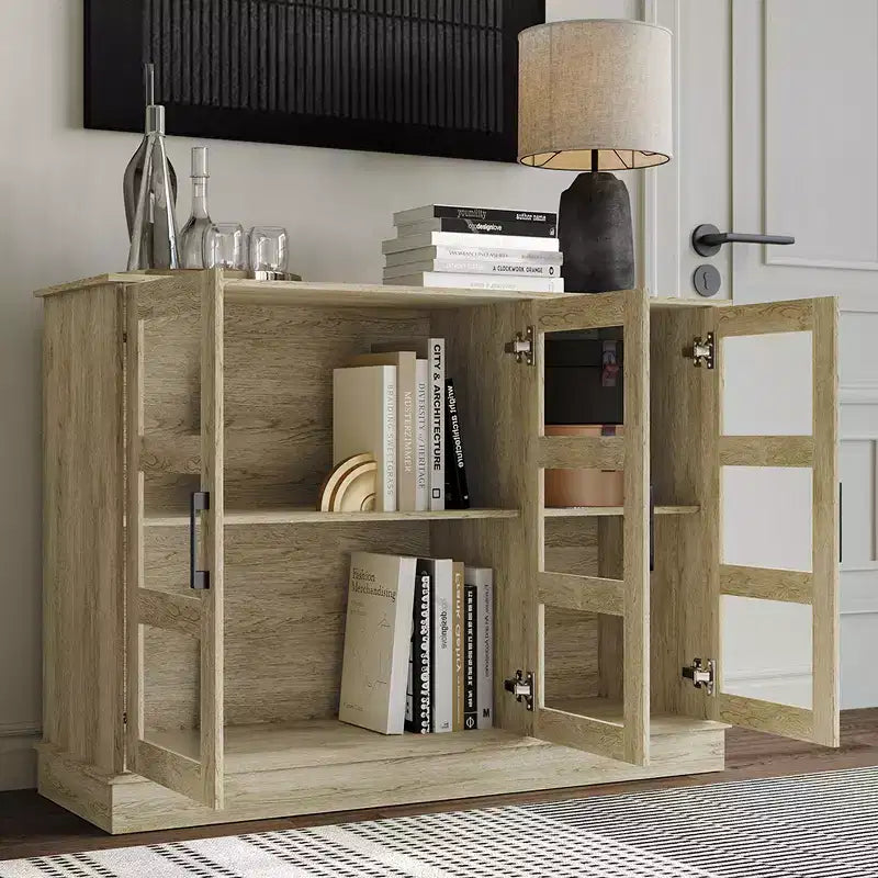 Bahut buffet moderne en bois avec portes de rangement pour salle à manger