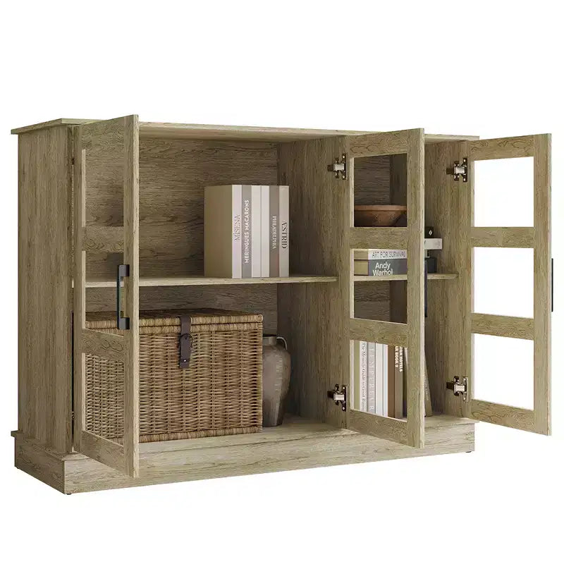 Bahut buffet moderne en bois avec portes de rangement pour salle à manger