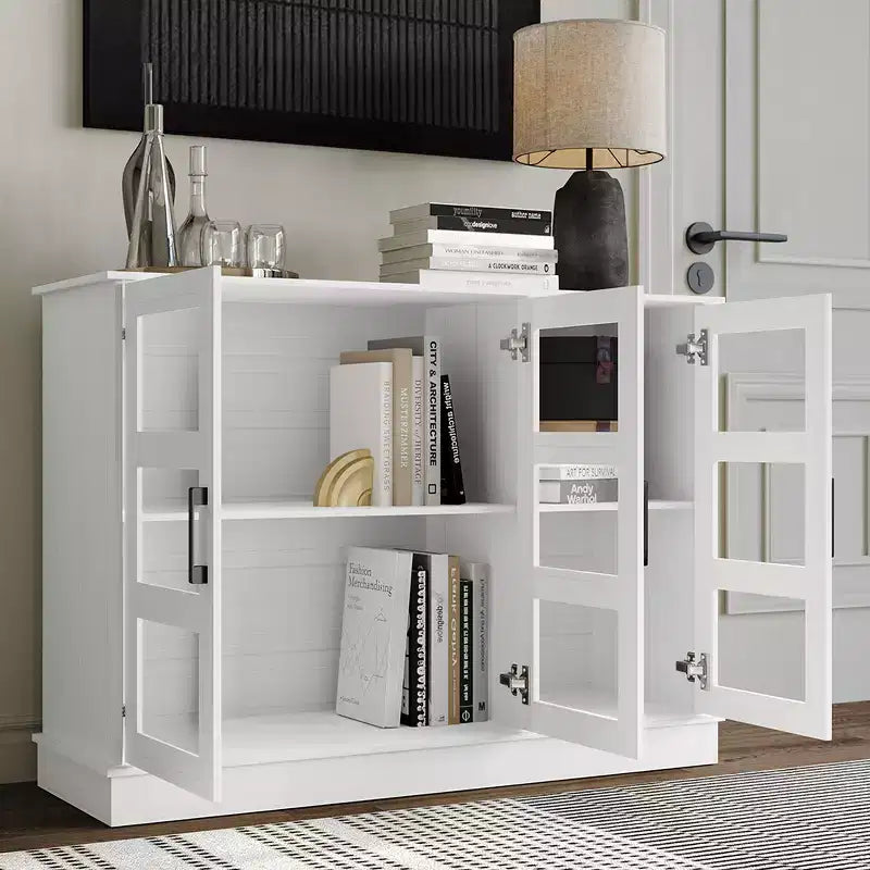 Bahut buffet moderne en bois avec portes de rangement pour salle à manger