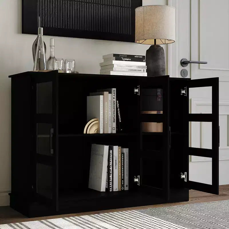 Bahut buffet moderne en bois avec portes de rangement pour salle à manger