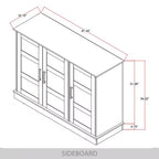 Bahut buffet moderne en bois avec portes de rangement pour salle à manger