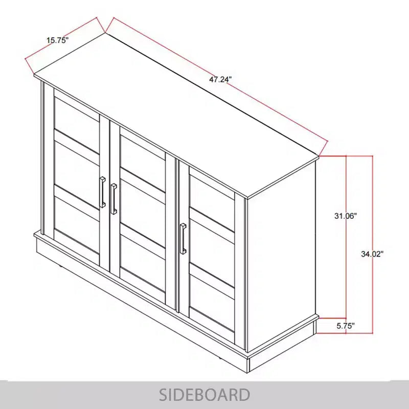 Bahut buffet moderne en bois avec portes de rangement pour salle à manger