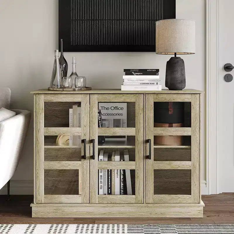 Bahut buffet moderne en bois avec portes de rangement pour salle à manger