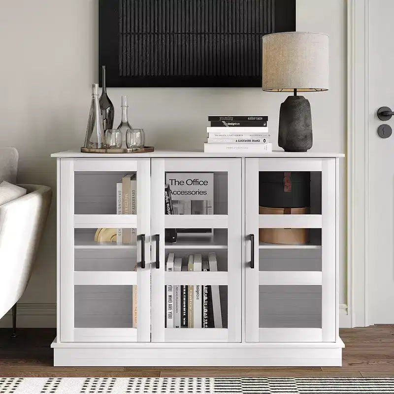 Bahut buffet moderne en bois avec portes de rangement pour salle à manger