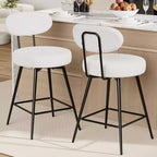 Ensemble de 2 tabourets de bar rembourrés pivotants hauteur comptoir