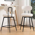 WARMOUNTS Set of 2 Upholstered Swivel Counter Height Barstool