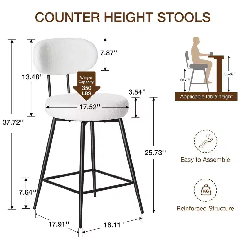 Ensemble de 2 tabourets de bar rembourrés pivotants hauteur comptoir
