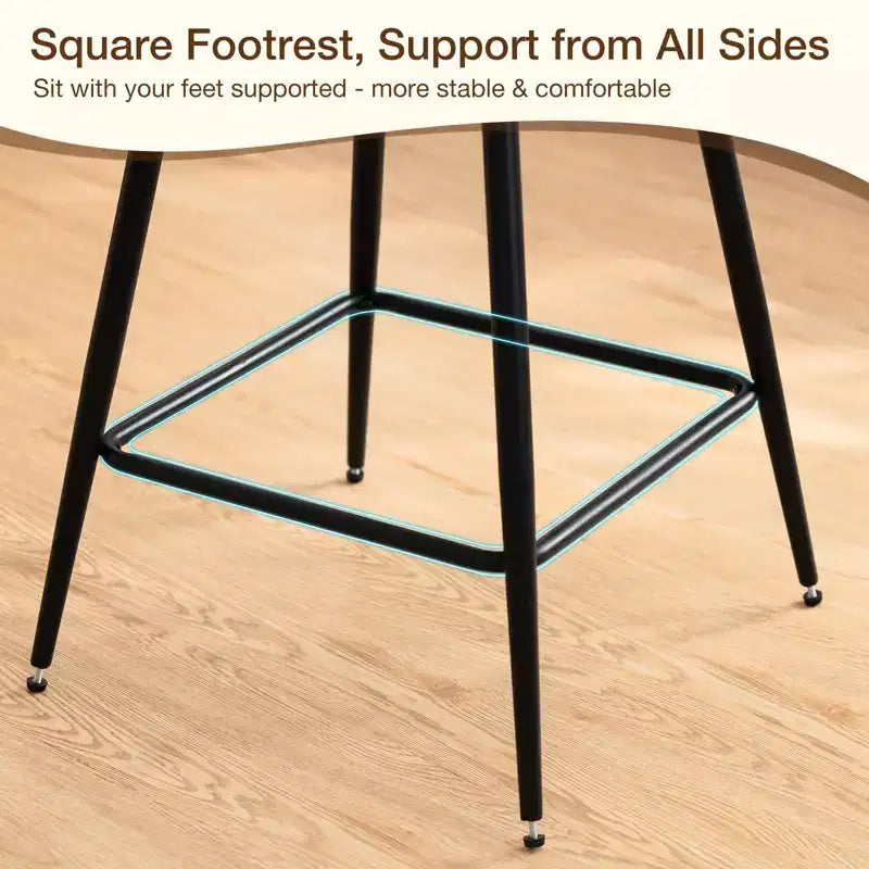 Ensemble de 2 tabourets de bar rembourrés pivotants hauteur comptoir