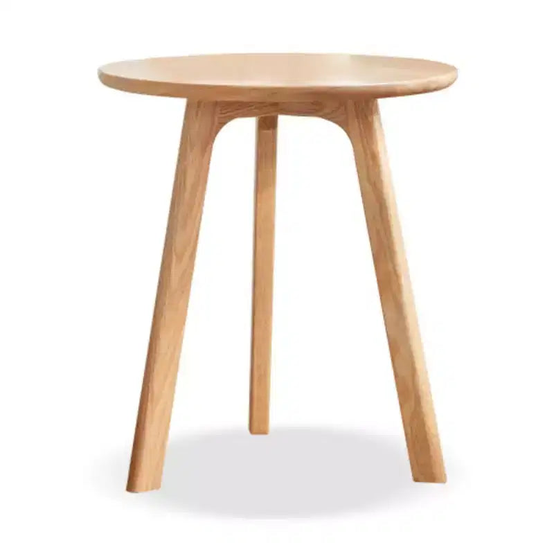 Table d'appoint ronde en bois de chêne massif, montage facile, pour salon, chambre, balcon
