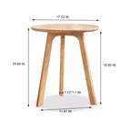 Table d'appoint ronde en bois de chêne massif, montage facile, pour salon, chambre, balcon