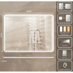 Miroir de courtoisie rectangulaire mural LED antibuée dimmable 48 x 36 pouces, avec éclairage