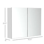 Rangement de salle de bain élégant : Armoire de toilette à double porte avec charnières silencieuses, 80 x 60 cm