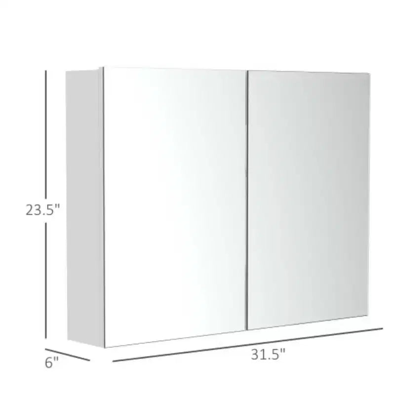 Rangement de salle de bain élégant : Armoire de toilette à double porte avec charnières silencieuses, 80 x 60 cm