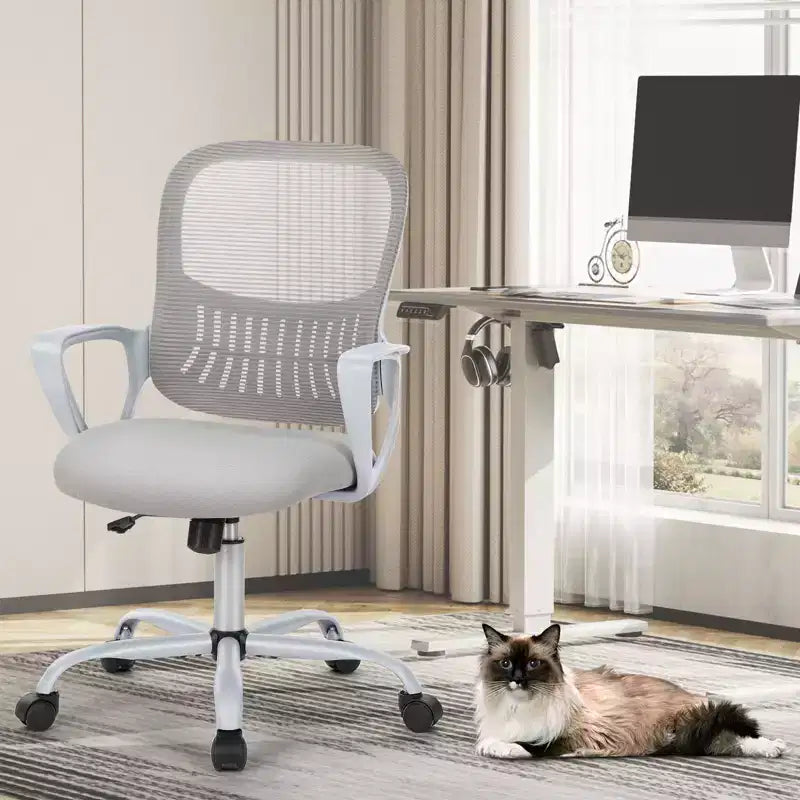 Premium Tall Office Chair, Counter Height, Adjustable Foot Ring Included for Standing Desk Users