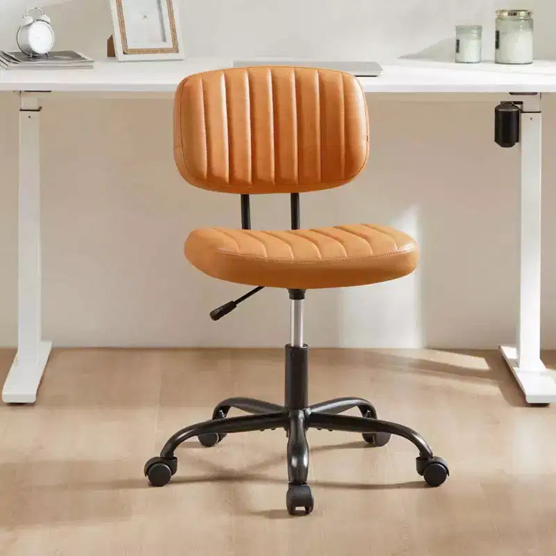 Adjustable Height Task Chair: 360 Swivel, Armless, Rolling Base