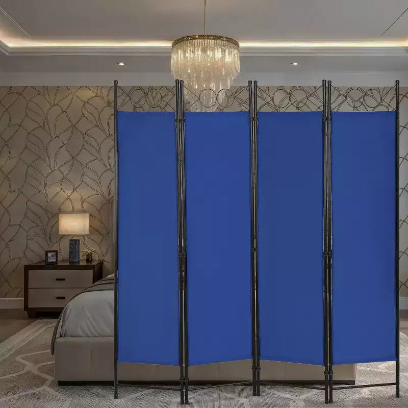 Séparateur de pièce 4 Panneaux Pliant Paravent 1,7M Cloison Amovible Autonome