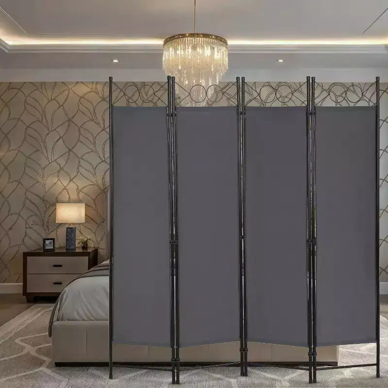 Séparateur de pièce 4 Panneaux Pliant Paravent 1,7M Cloison Amovible Autonome
