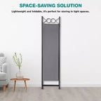 Séparateur de pièce 4 Panneaux Pliant Paravent 1,7M Cloison Amovible Autonome
