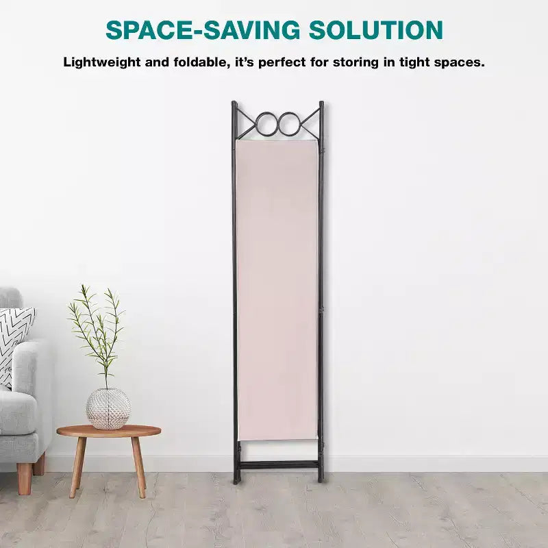 Séparateur de pièce 4 Panneaux Pliant Paravent 1,7M Cloison Amovible Autonome