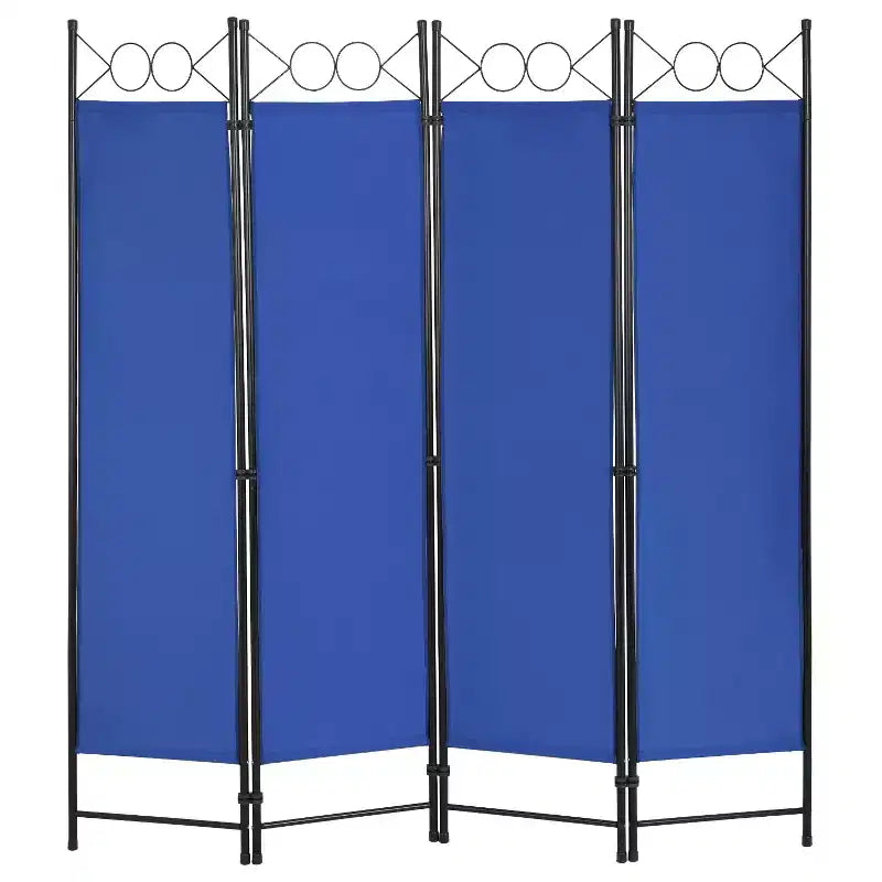 Séparateur de pièce 4 Panneaux Pliant Paravent 1,7M Cloison Amovible Autonome