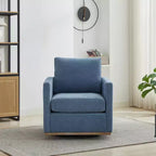 Clare 30.7 W Fauteuil d'appoint pivotant en bois, rembourré en chenille, avec base en métal