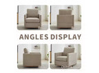 Clare 30.7 W Fauteuil d'appoint pivotant en bois, rembourré en chenille, avec base en métal