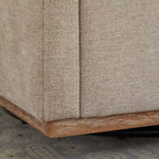 Clare 30.7 W Fauteuil d'appoint pivotant en bois, rembourré en chenille, avec base en métal