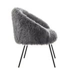 Fauteuil d'appoint en fourrure – Fauteuil rembourré moelleux pour salon et chambre à coucher